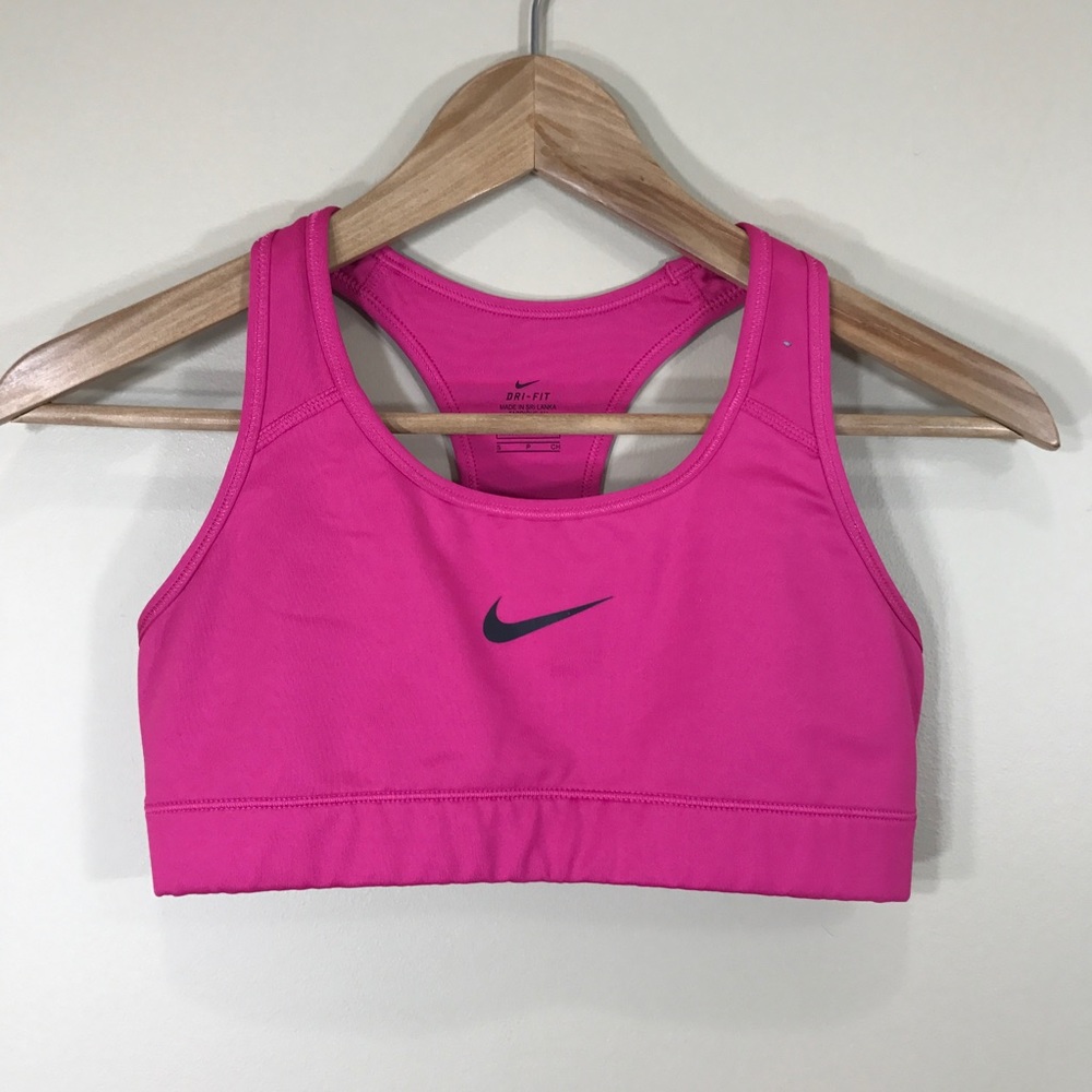 Nike pink dri-fit sports bra, size small